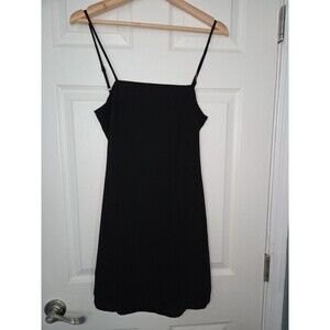 Lulu's Sz S Black Short Dress Spaghetti Strap Cut Out Back Tie Across Top Hoco